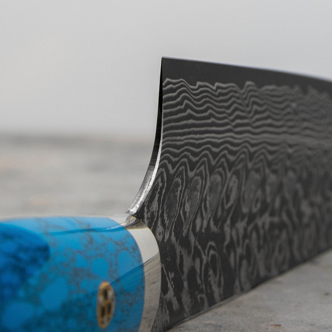 Gyuto 21 cm Yoshimi Kato Blue Turquoise SG2
