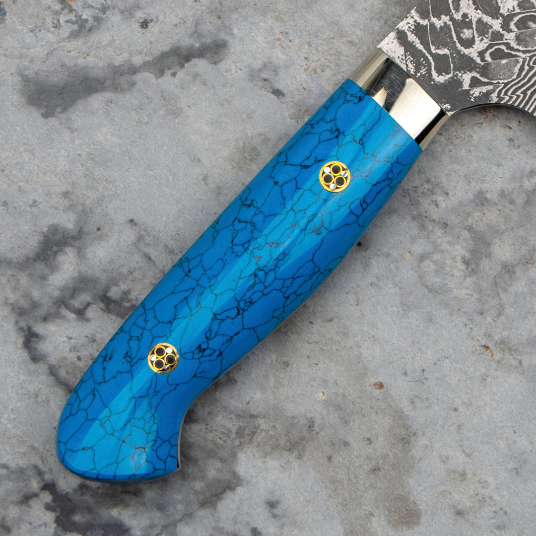 Gyuto 21 cm Yoshimi Kato Blue Turquoise SG2