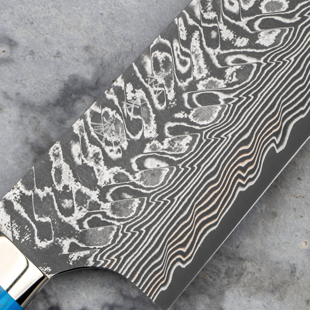 Gyuto 21 cm Yoshimi Kato Blue Turquoise SG2