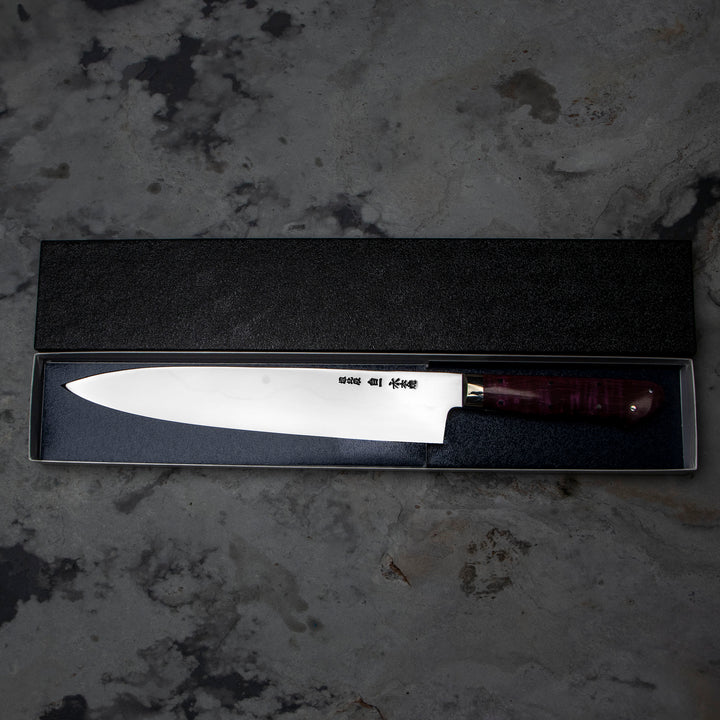 Gyuto 24 cm Sakai Takayuki Gallery Honyaki Fuji Purple Shirogami#1