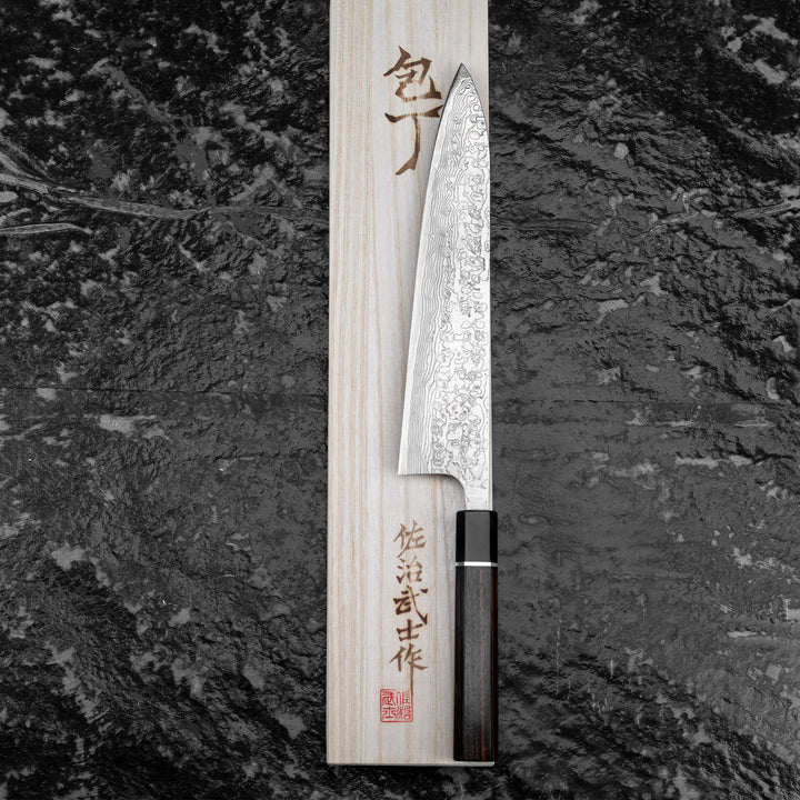 Gyuto 24 cm Takeshi Saji ME R-2 Damascus