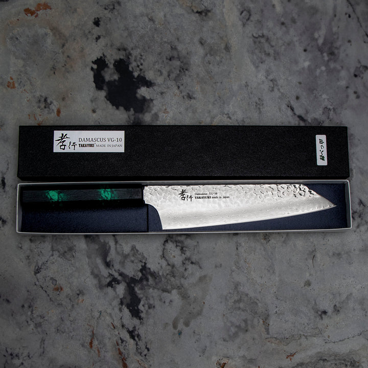 Kengata 19 cm Sakai Takayuki Nanairo Green VG-10 Damascus