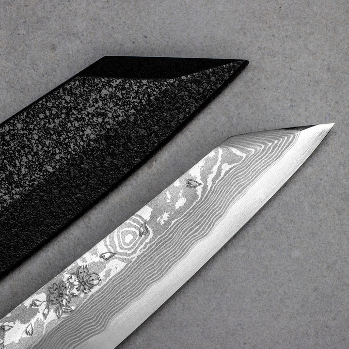 Kengata Yanagiba 27 cm Sakai Takayuki Hanafubuki Silver#3 Damascus