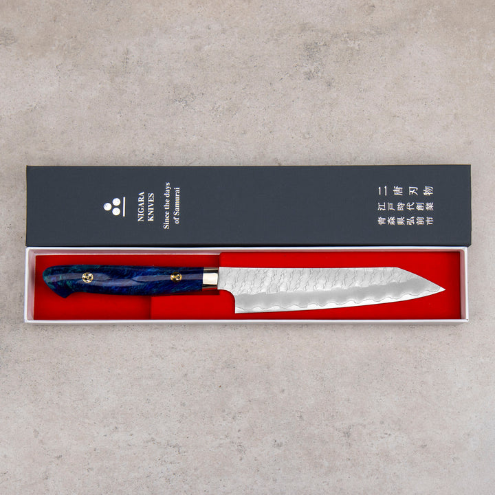 Kiritsuke Petty 15 cm Nigara Hamono SG2 Blue Limited
