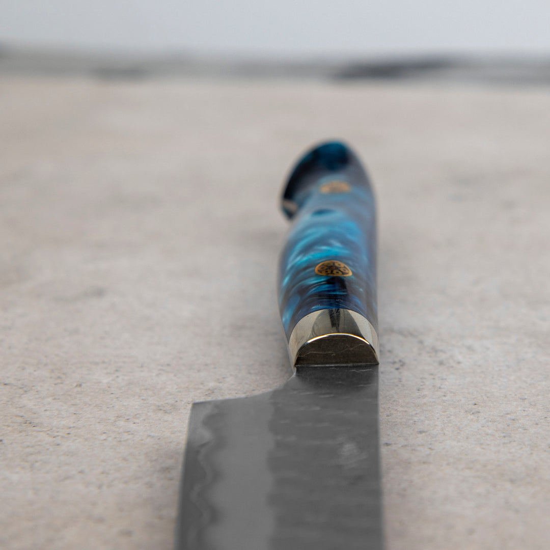 Kiritsuke Petty 15 cm Nigara Hamono SG2 Turquoise Limited