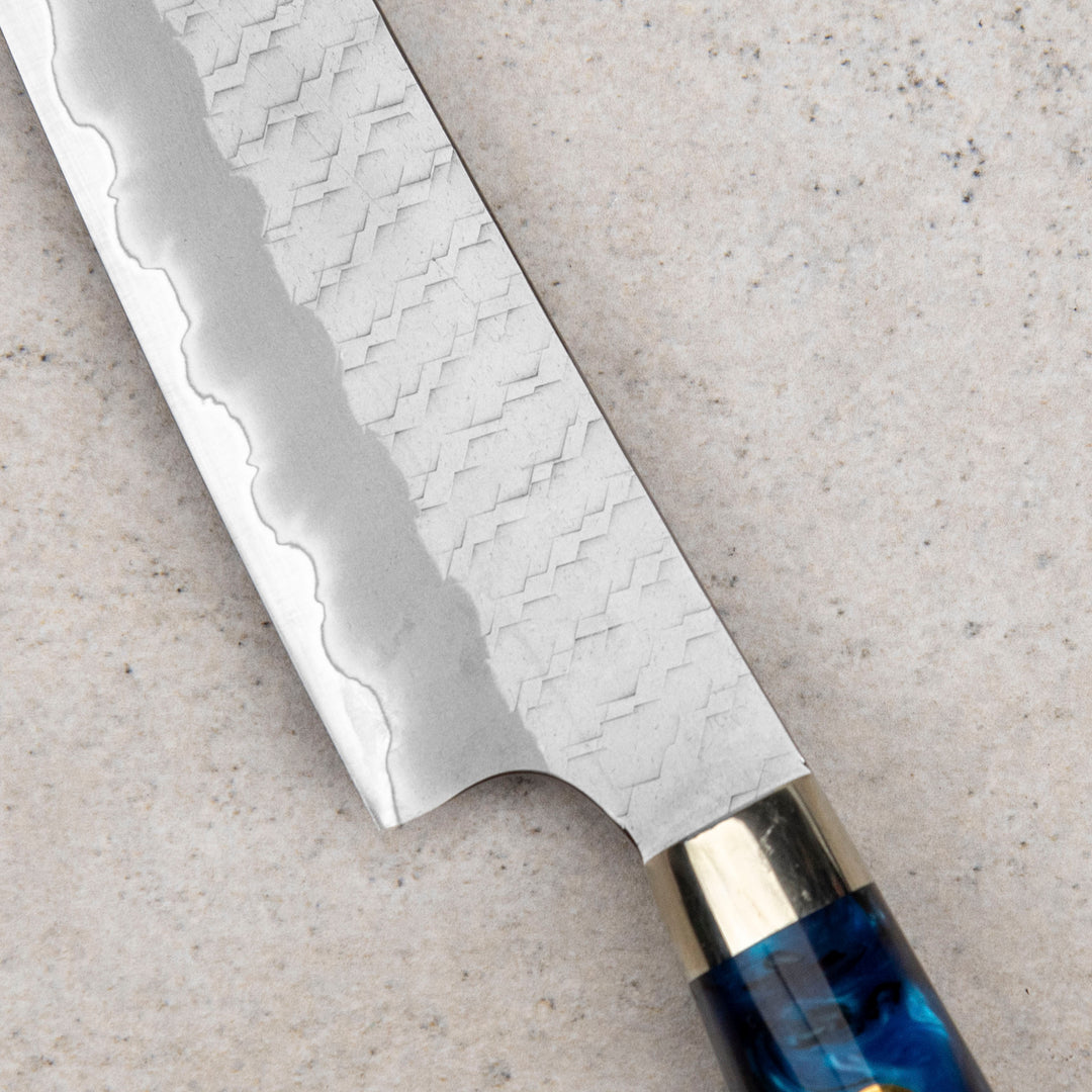 Kiritsuke Petty 15 cm Nigara Hamono SG2 Turquoise Limited