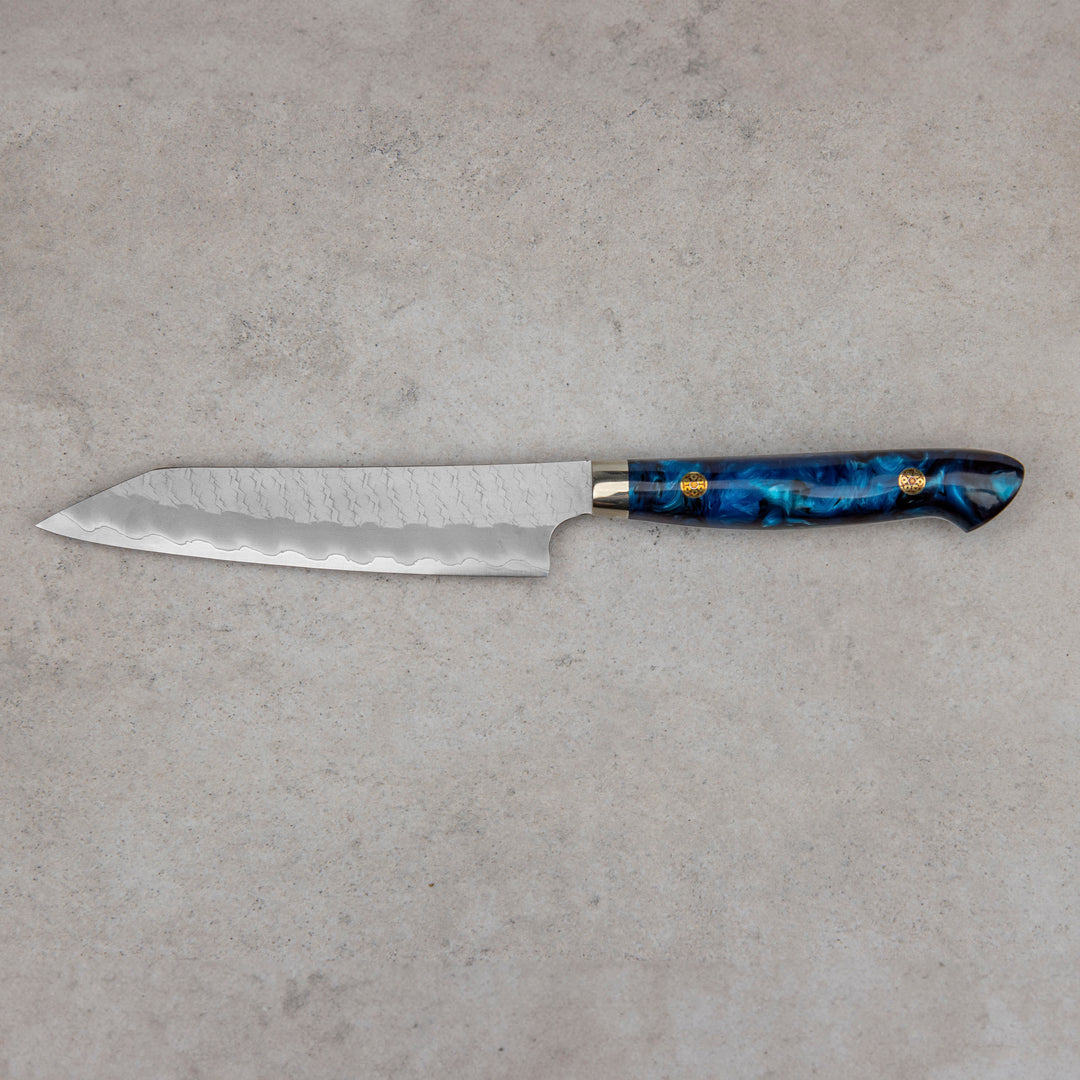 Kiritsuke Petty 15 cm Nigara Hamono SG2 Turquoise Limited