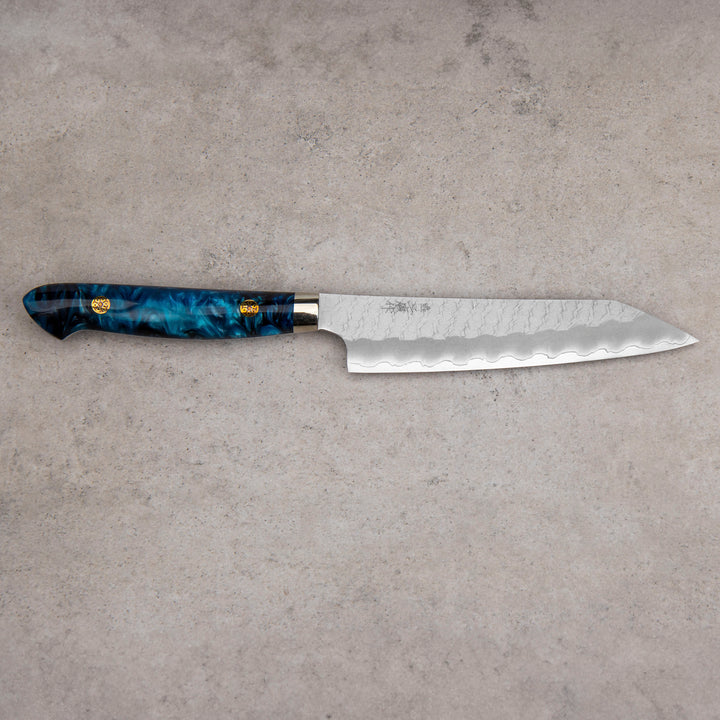 Kiritsuke Petty 15 cm Nigara Hamono SG2 Turquoise Limited