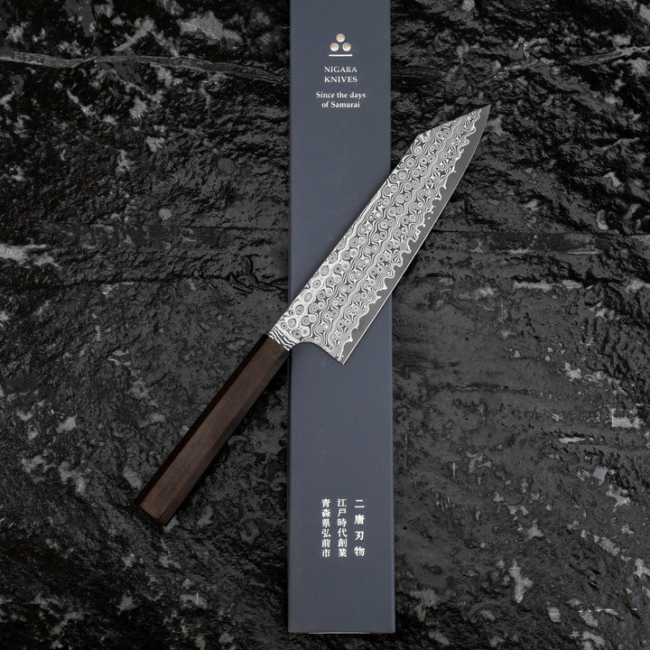 Kiritsuke Gyuto 20 cm Nigara Hamono Anmon SG2 Damascus