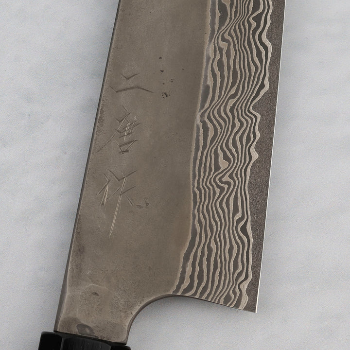 Kiritsuke Gyuto 21 cm Nigara Hamono Silver#3 Etching Damascus
