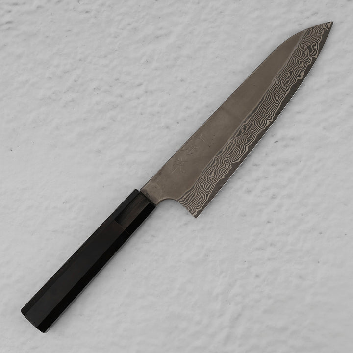 Kiritsuke Gyuto 21 cm Nigara Hamono Silver#3 Etching Damascus