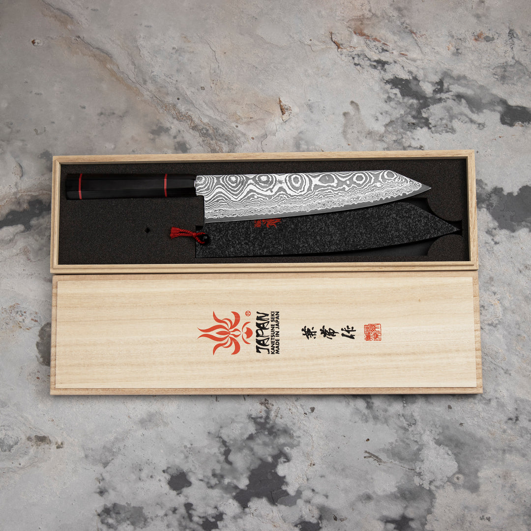 Kiritsuke Gyuto 21 cm Seki Kanetsune Namishibuki SG-2 Damscus