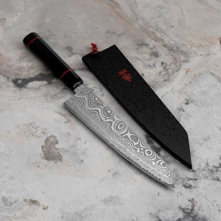Kiritsuke Gyuto 21 cm Seki Kanetsune Namishibuki SG-2 Damscus
