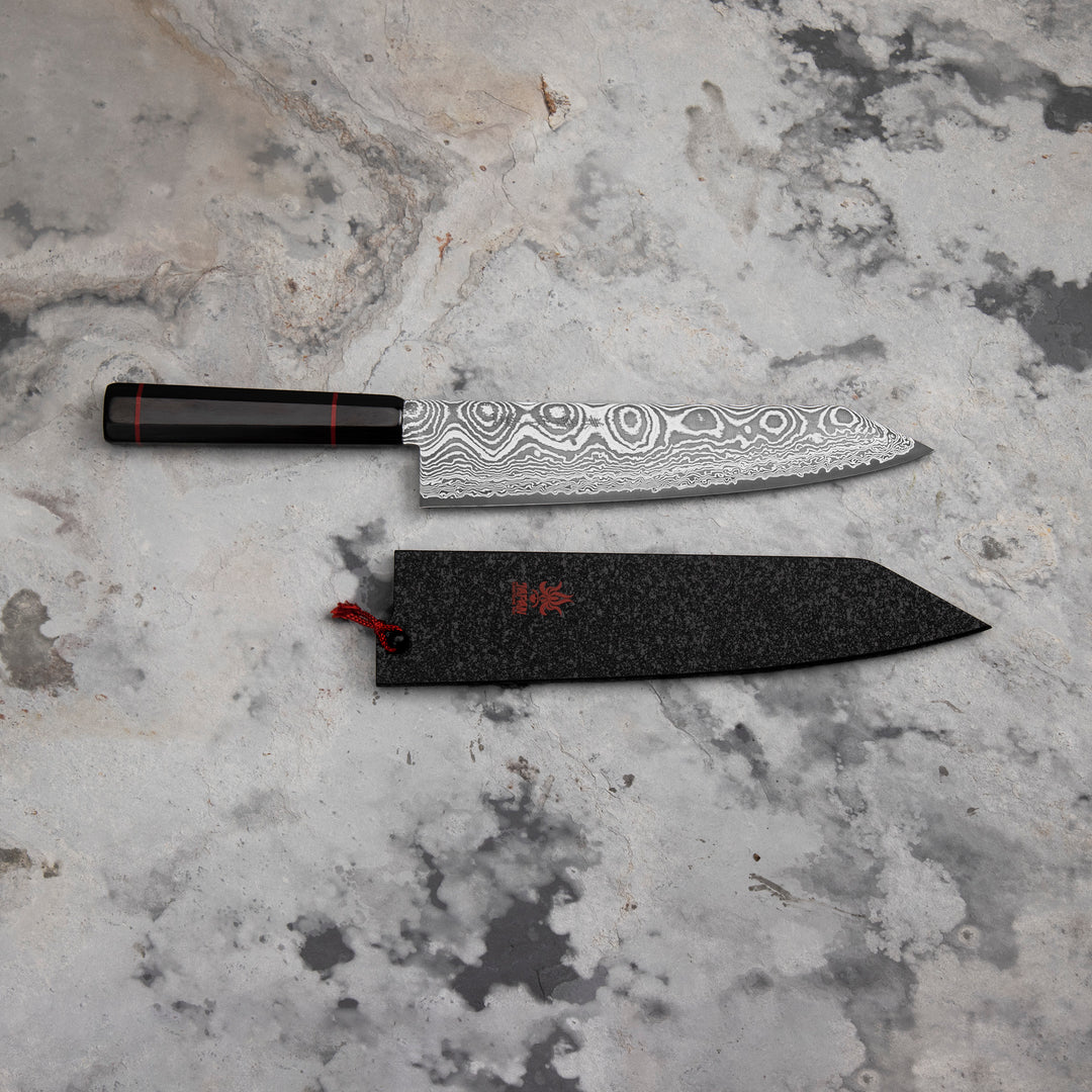 Kiritsuke Gyuto 21 cm Seki Kanetsune Namishibuki SG-2 Damscus