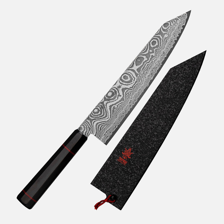 Kiritsuke Gyuto 21 cm Seki Kanetsune Namishibuki SG-2 Damscus