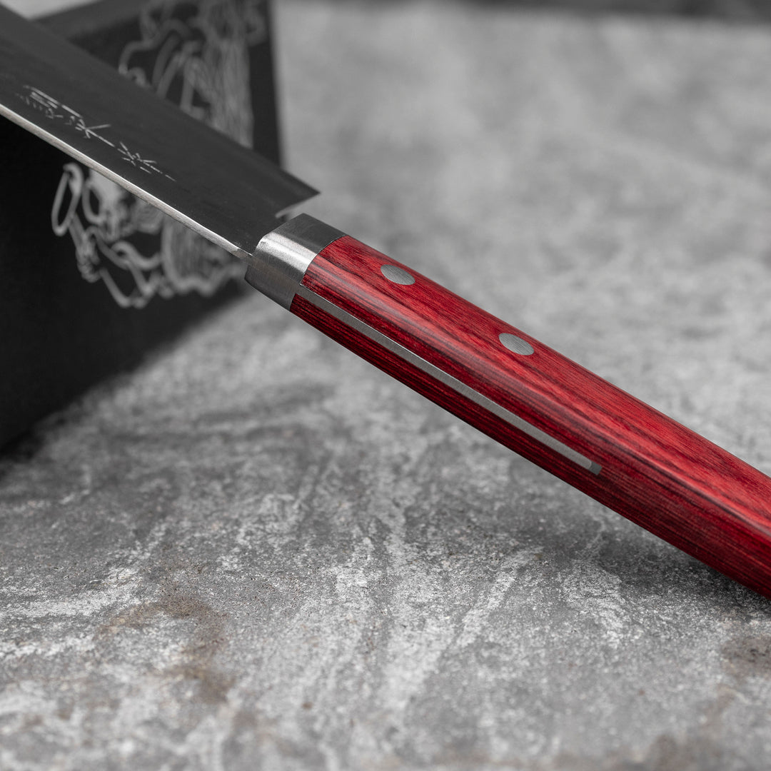 Nakiri 16,5 cm Kunio Masutani VG-10 Hammered Red Damascus