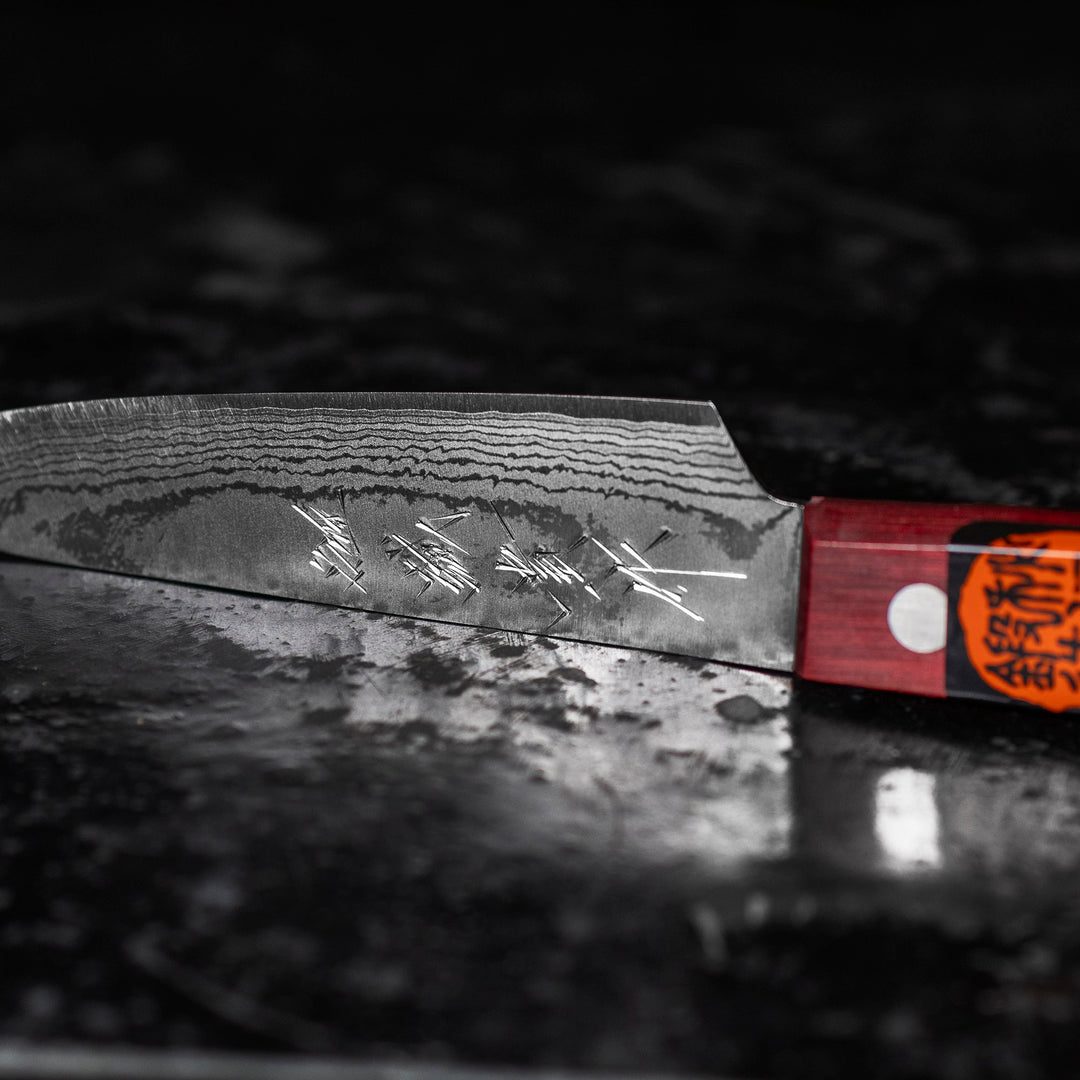 Petty 12 cm Shigeki Tanaka Red VG-10 Damascus