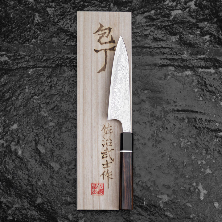 Petty 13 cm Takeshi Saji ME R-2 Damascus