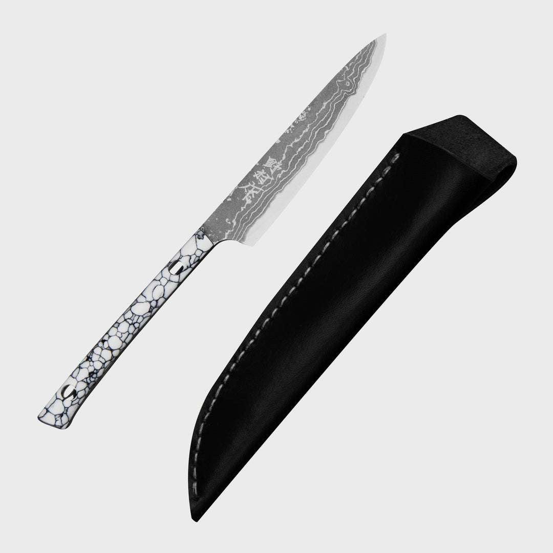 Ryo Nomura Shirogami#2 Damascus Petty White 11,5 cm