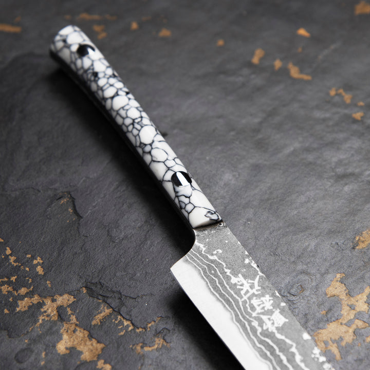 Ryo Nomura Shirogami#2 Damascus Petty White 11,5 cm