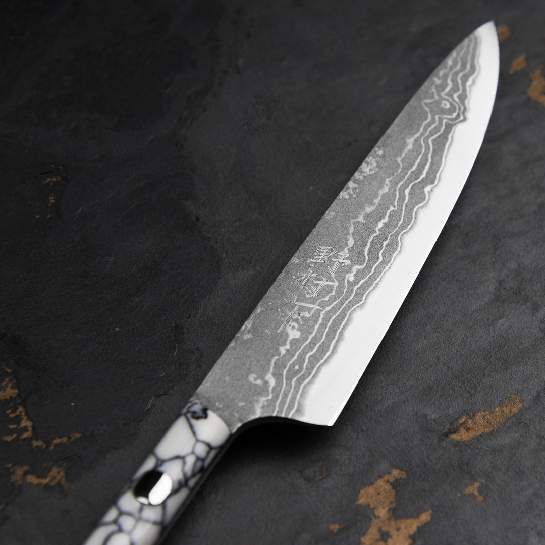 Ryo Nomura Shirogami#2 Damascus Petty White 11,5 cm