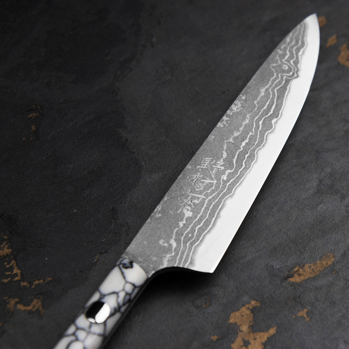 Ryo Nomura Shirogami#2 Damascus Petty White 11,5 cm