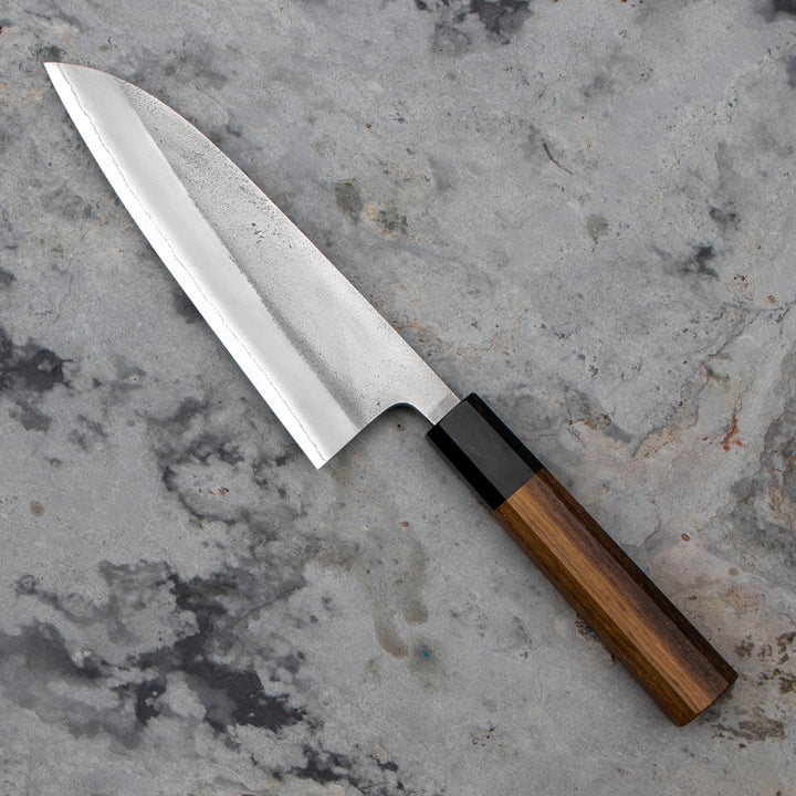 Santoku 16,5 cm Yoshikane Shirogami#2/SS Nashiji