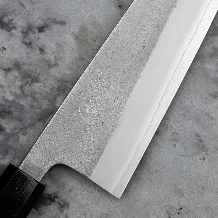 Santoku 16,5 cm Yoshikane Shirogami#2/SS Nashiji