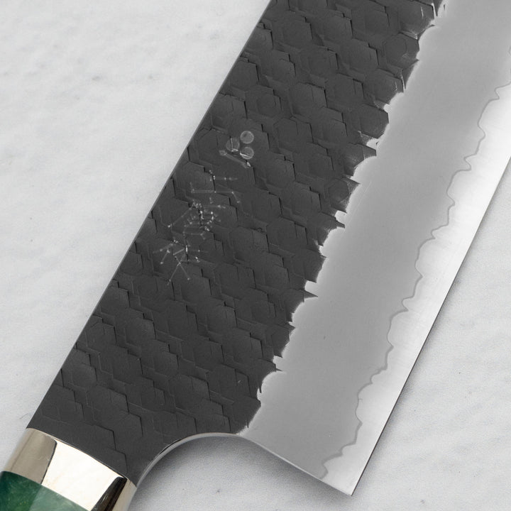 Santoku 18 cm Nigara Hamono SG2 Green Kurouchi Limited