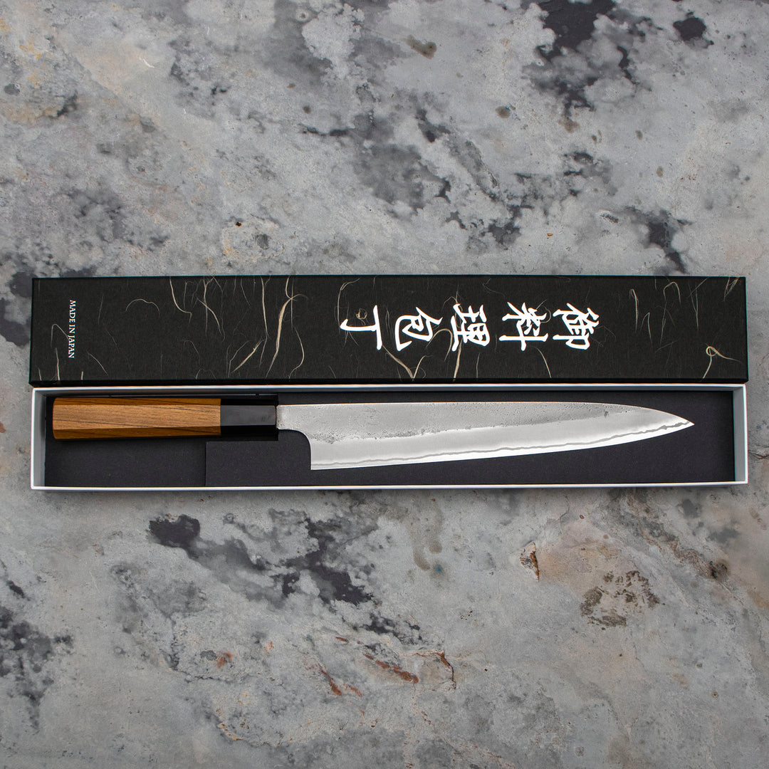 Sujihiki 24 cm Yoshikane Shirogami#2/SS Nashiji