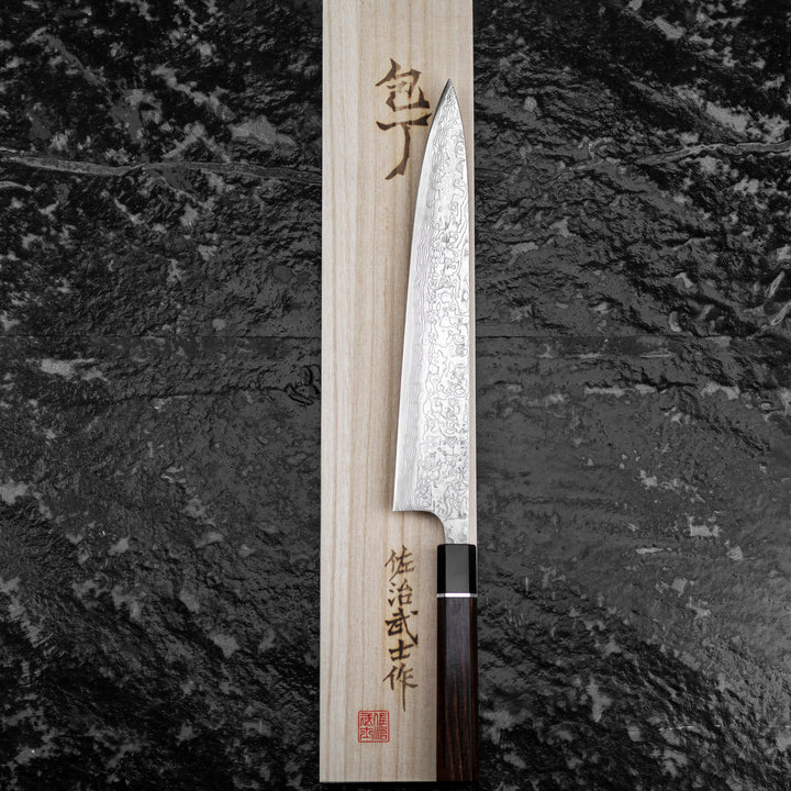 Sujihiki 27 cm Takeshi Saji ME R-2 Damascus
