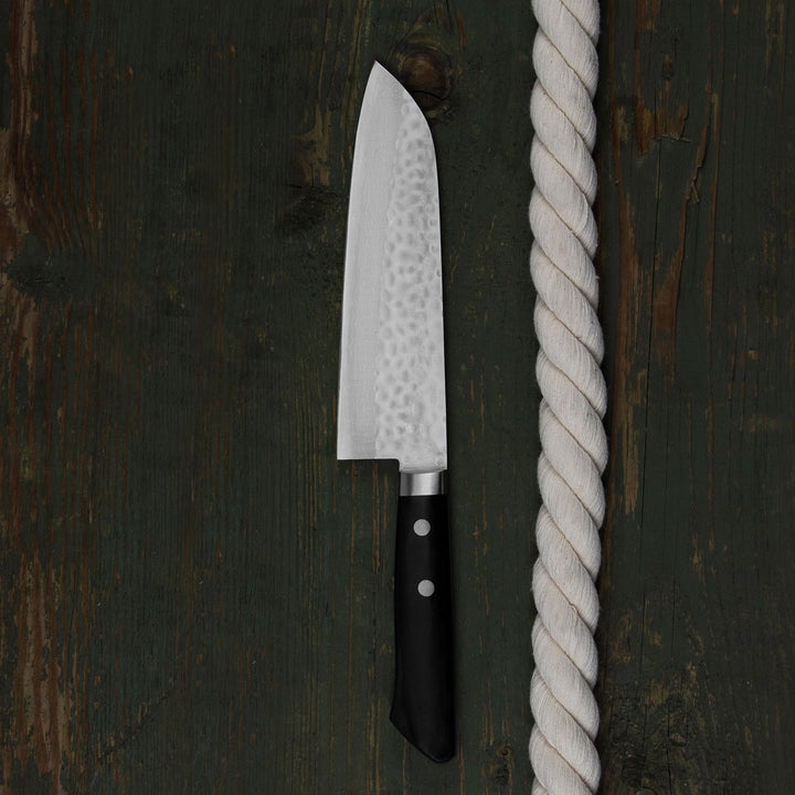 Santoku 17 cm Kunio Masutani VG-10 Hammered Damascus