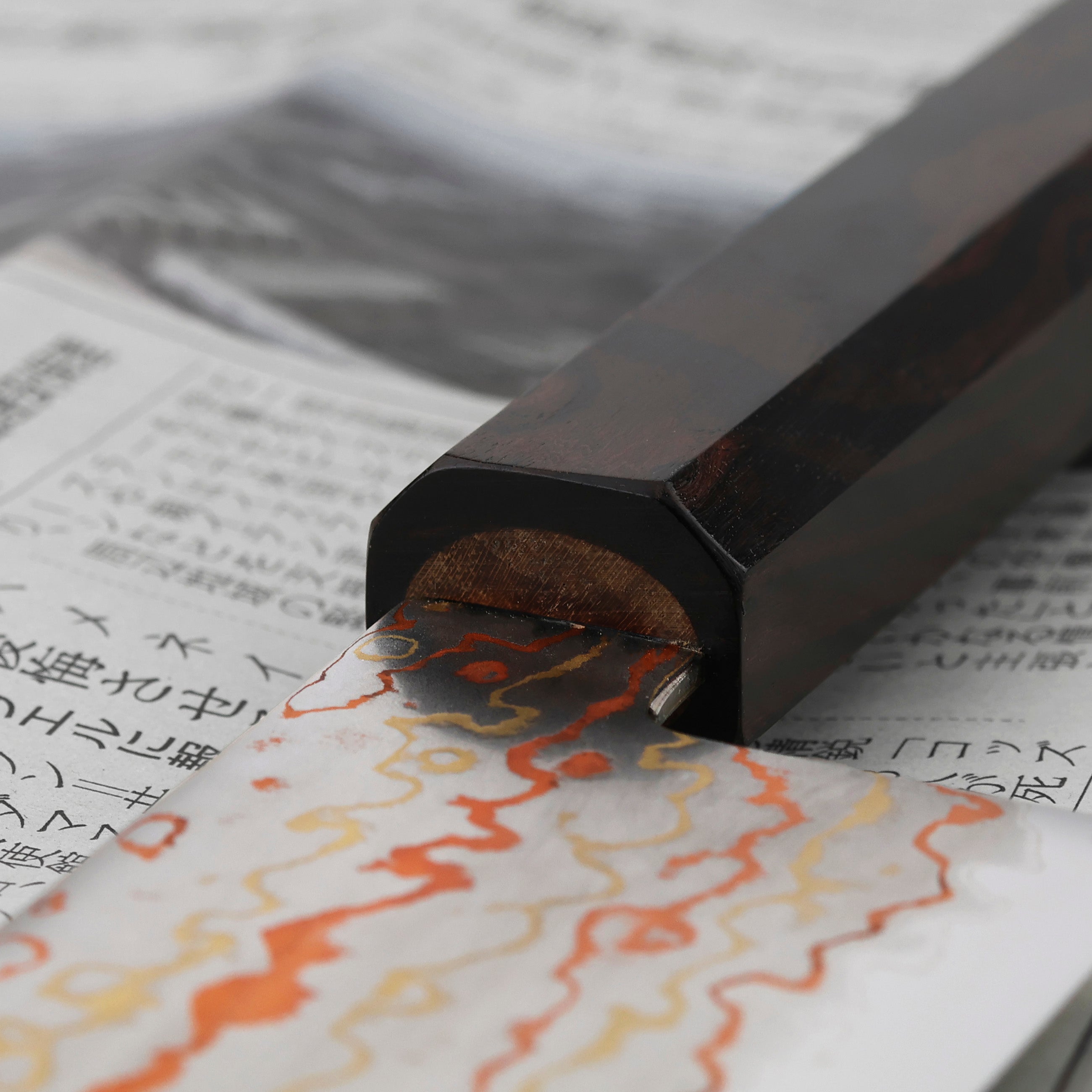 ロッド kazu Hatsukokoro Hayabusa VG10 Tsuchime Santoku 180mm