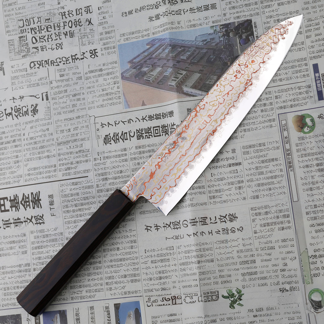 Gyuto 21 cm Hatsukokoro Hayabusa Rainbow Aogami#2/SS