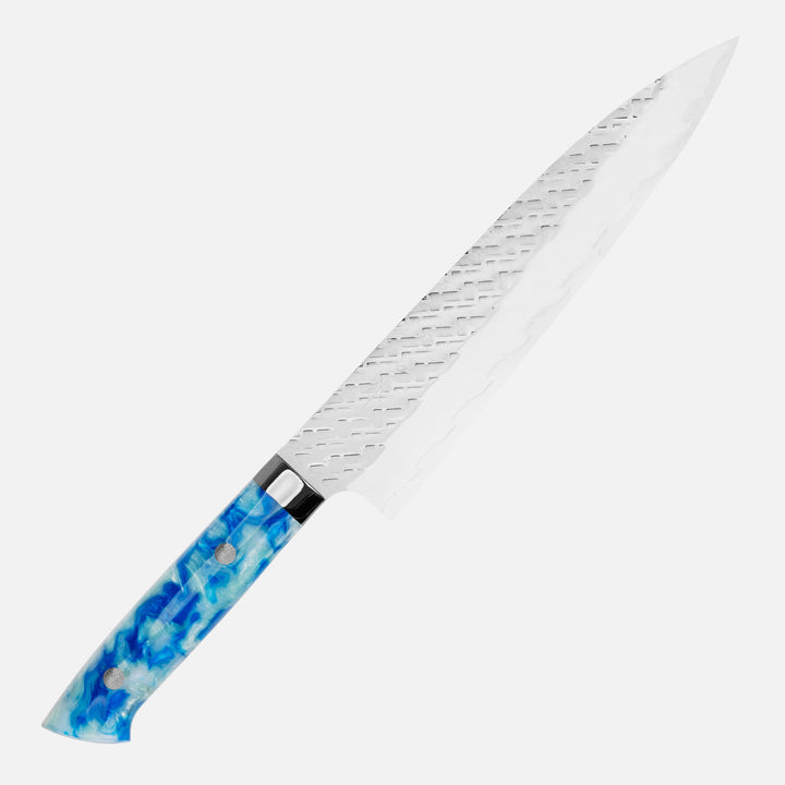 Gyuto 21 cm Takeshi Saji Blue Acrylic STRIX
