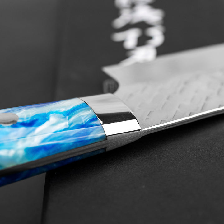 Gyuto 21 cm Takeshi Saji Blue Acrylic STRIX