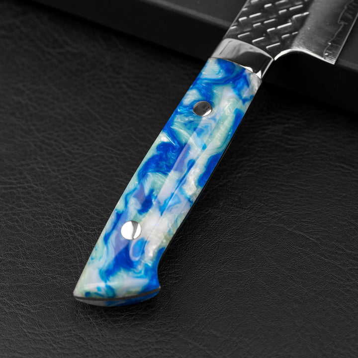 Gyuto 21 cm Takeshi Saji Blue Acrylic STRIX