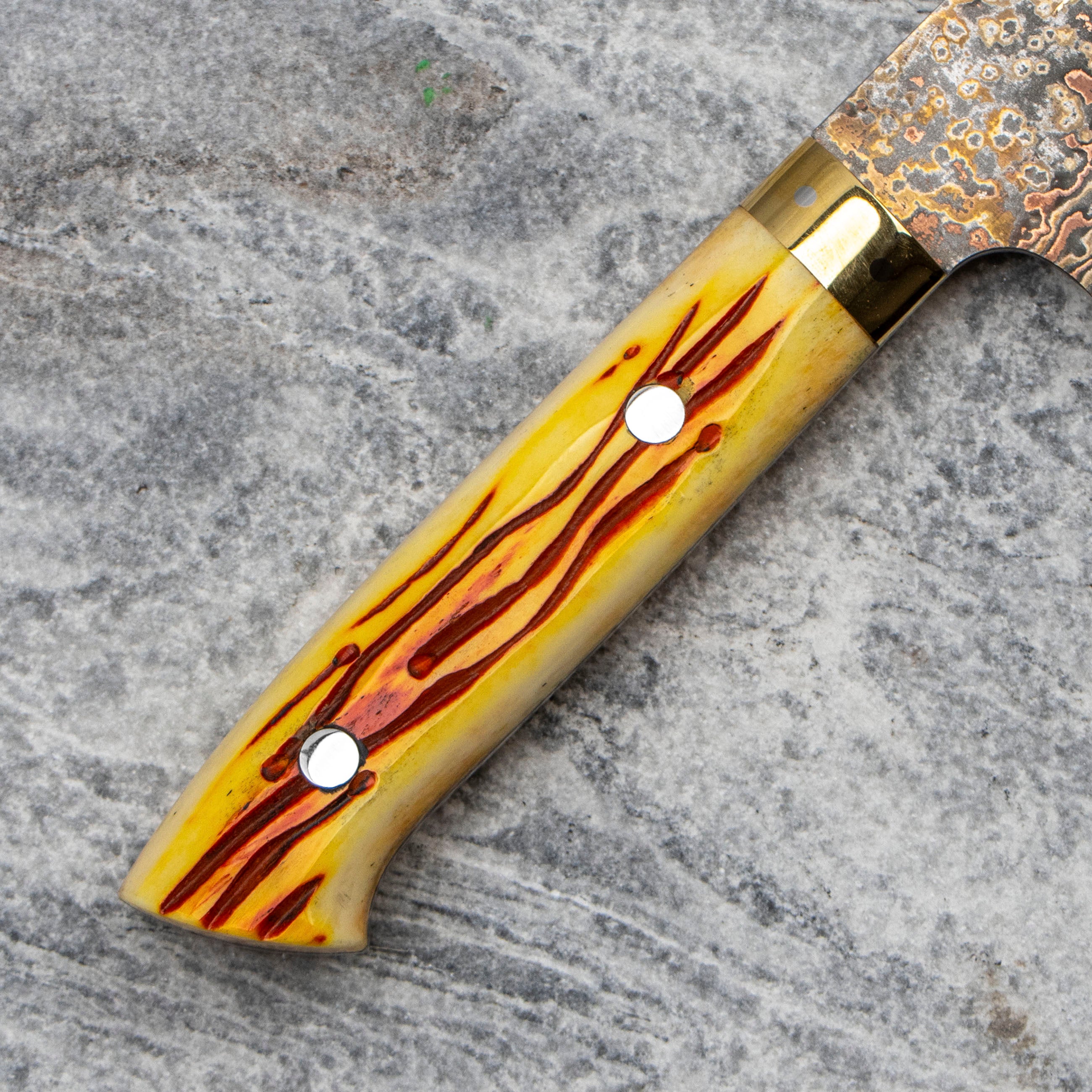 Gyuto 21 cm Takeshi Saji Colored Damascus VG-10 Nashiji – Japan