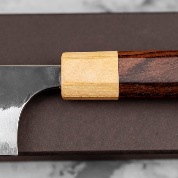 Gyuto 21 cm Yoshimi Kato Aogami Kurouchi V-Tsuchime Super/SS