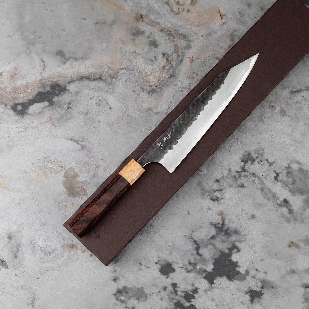 Gyuto 21 cm Yoshimi Kato Aogami Kurouchi V-Tsuchime Super/SS
