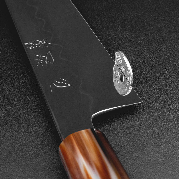 Gyuto 23 cm Satoshi Nakagawa Shirogami#3 Honyaki Super Mirror