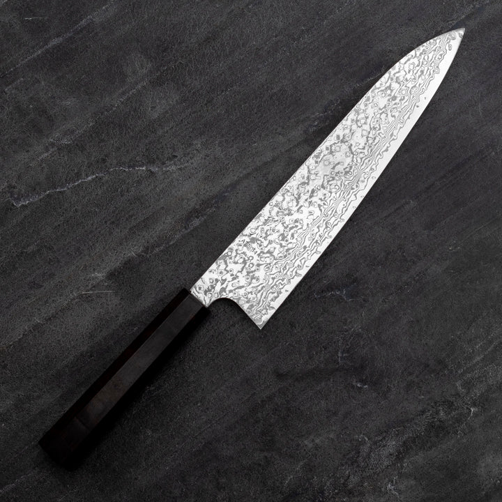 Gyuto 24 cm Hatsukokoro Hayabusa Ginga ATS-34 Damascus