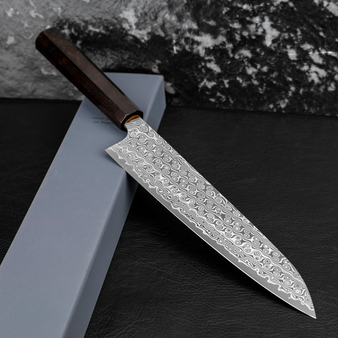 Gyuto 23 cm Nigara Hamono Anmon SG2 Damascus