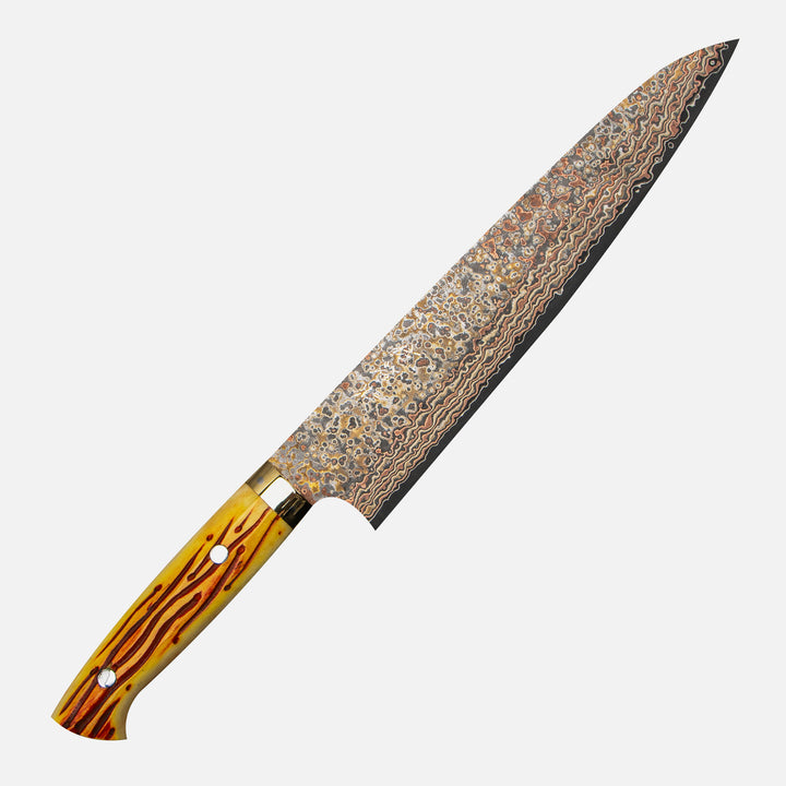 Gyuto 24 cm Takeshi Saji Colored Damascus VG-10 Nashiji