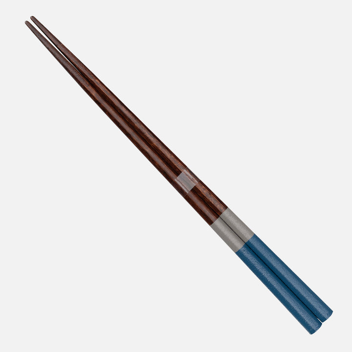 Kawai Japanese Sushi Chopsticks - Hachikaku Nuriwake Bicolor Navy