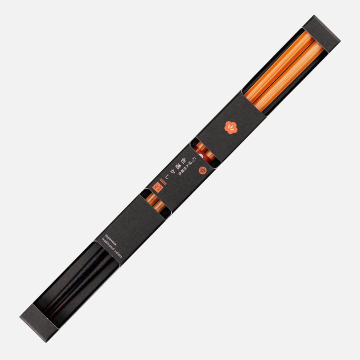 Kawai Japanese Sushi Chopsticks - Isosukashi Shinonomeiro Orange