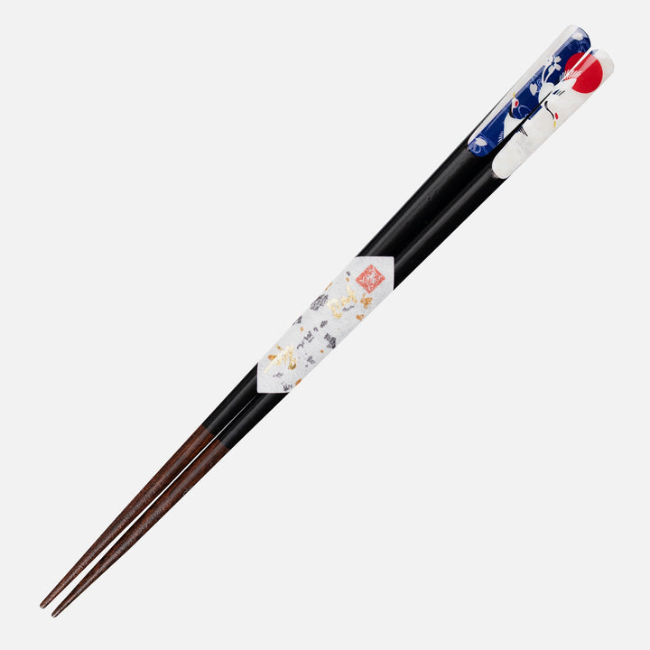 Kawai Japanese Sushi Chopsticks - Meoto Crane Black