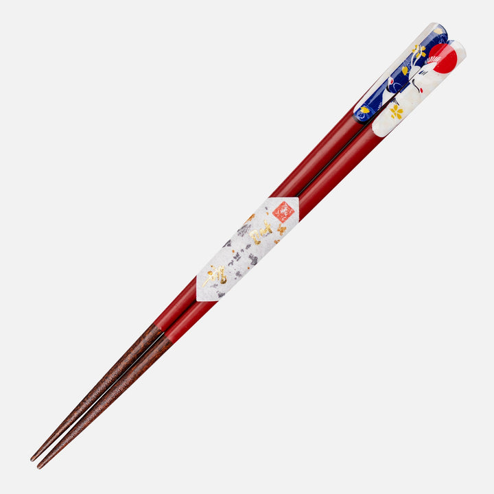 Kawai Japanese Sushi Chopsticks - Meoto Crane Red