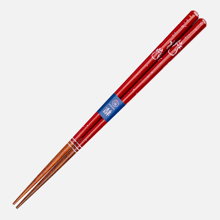 Kawai Japanese Sushi Chopsticks - Oshidori Neko Red