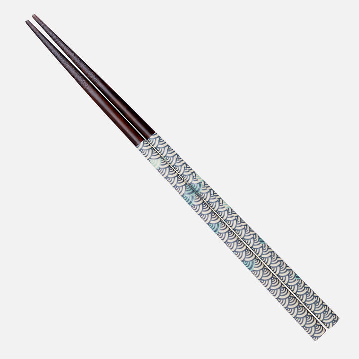 Kawai Japanese Sushi Chopsticks - Seigaiha Blue